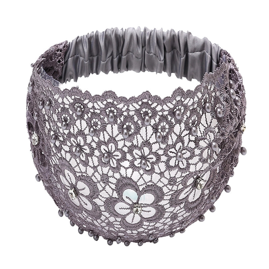 Pearl Hair Band Wide-brimmed Thin Hollow-out Hair Band Hair Clip White Hair Covering Headdress Hat Broken Hair Headband Headband for Women