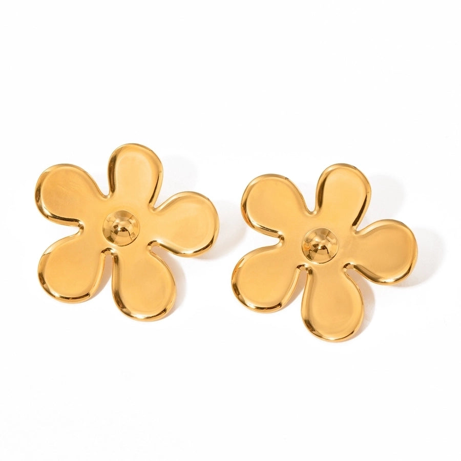 1 Pair Sweet Flower 304 Stainless Steel Ear Studs