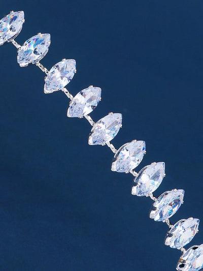 women's simple style leaf alloy plating inlay rhinestones hair band