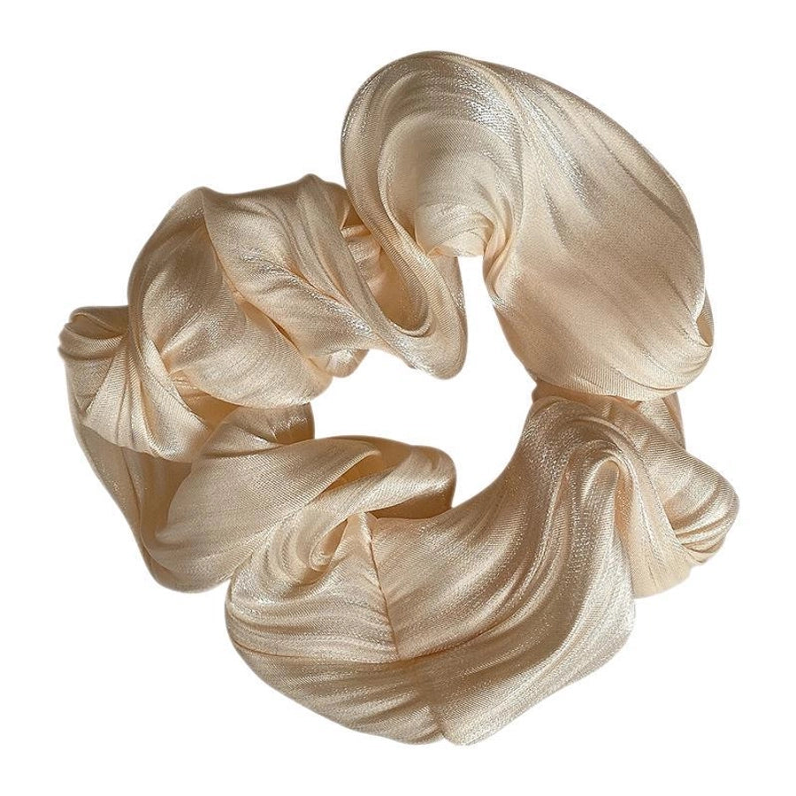 fashion solid color satin handmade hair tie 1 piece