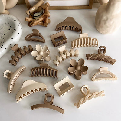 new milk tea coffee color clip elegant temperament hairpin simple hair accessories