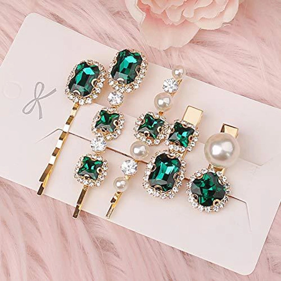 women's simple style color block copper plating inlay rhinestones hair clip