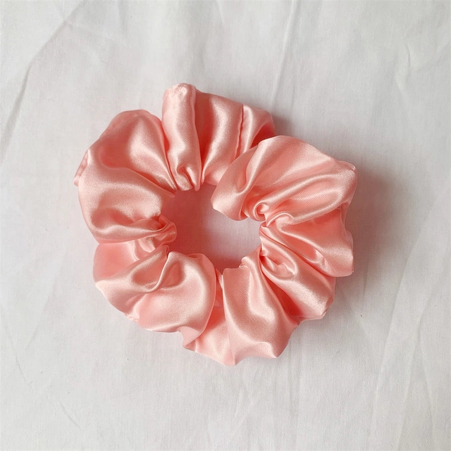simple style commute solid color cloth handmade pleated hair tie