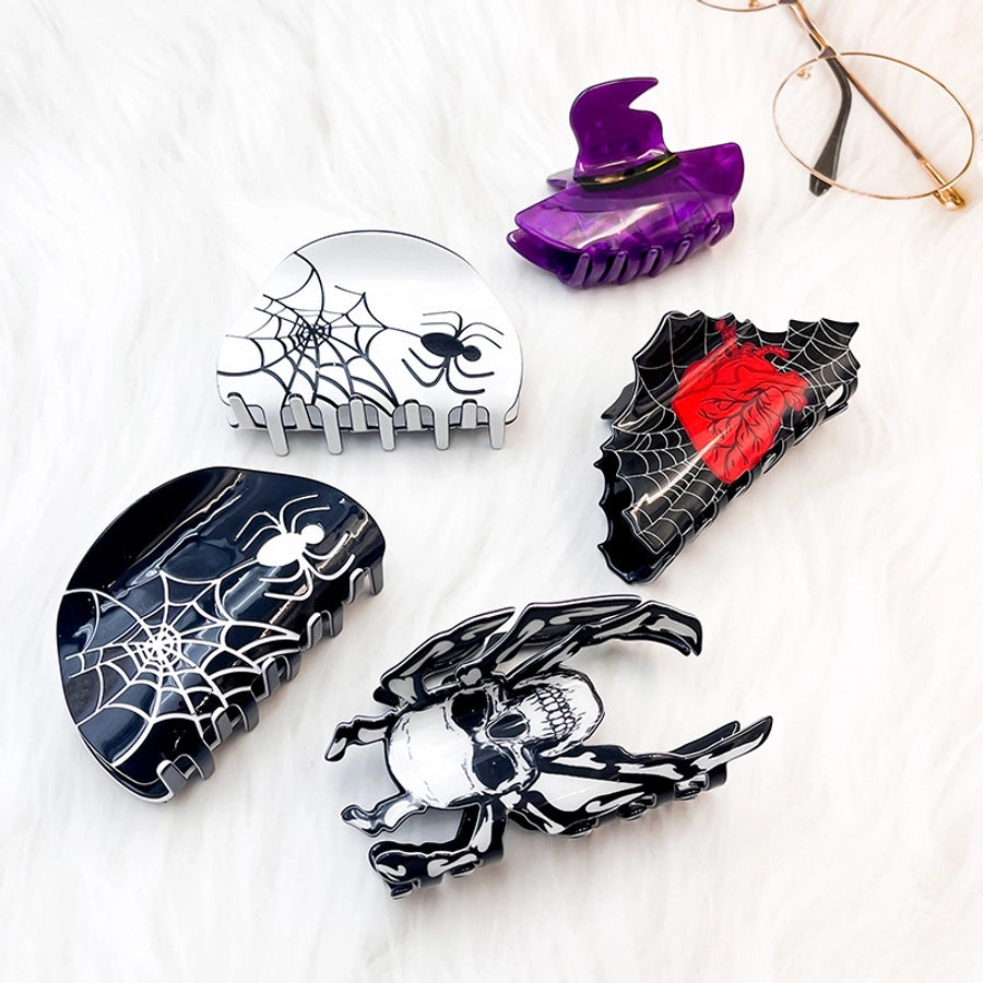 Halloween Simple Style Streetwear Women's Spider Spider Web Arylic Hair Claws