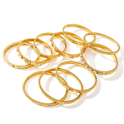 IG Style Simple Style Geometric 304 Stainless Steel Bangle In Bulk