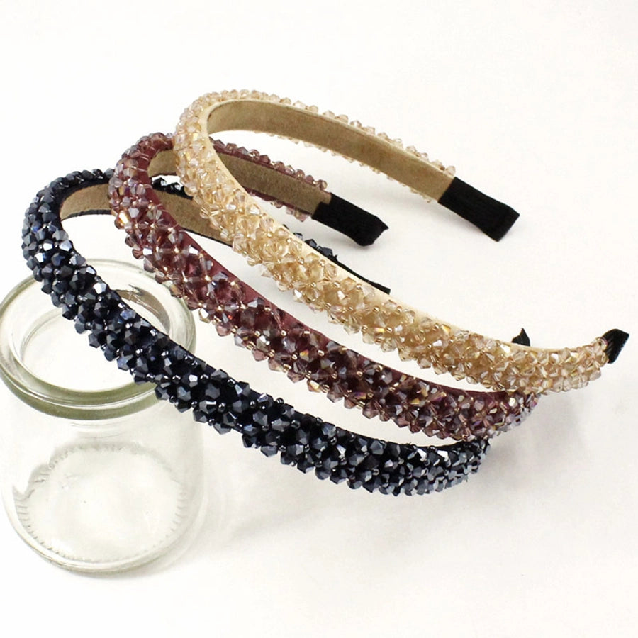 four-row crystal hair hoop korean wide-brimmed rhinestone headband
