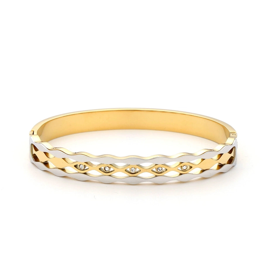 Elegant Retro Star Heart Shape Grain Titanium Steel Bangle In Bulk