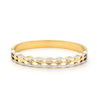 Elegant Retro Star Heart Shape Grain Titanium Steel Bangle In Bulk