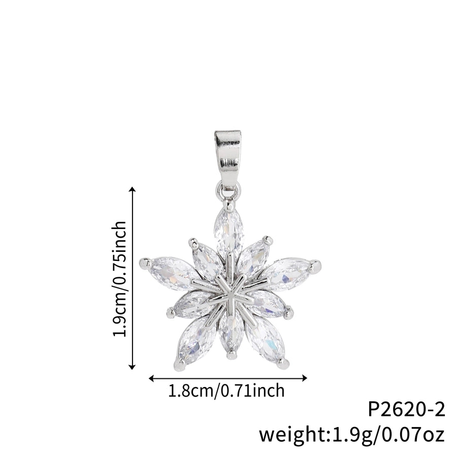 Elegant Personality Fashion Snowflake Suit, 3-Piece Fashion Simple Pendant Necklace and Earrings Suit, Suitable for Daily Wear, Party and Valentine's Day Gifts