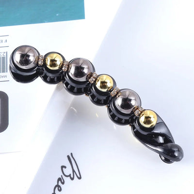 simple style geometric plastic artificial pearls hair clip