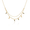 Jewelry Vintage Style Geometric 304 Stainless Steel natural stone 18K Gold Plated Beaded Plating Double Layer Necklaces