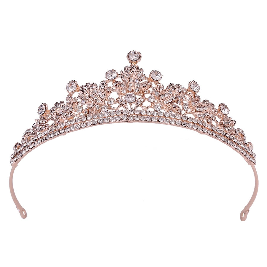 fashion leaf crown alloy inlay rhinestones crown 1 piece