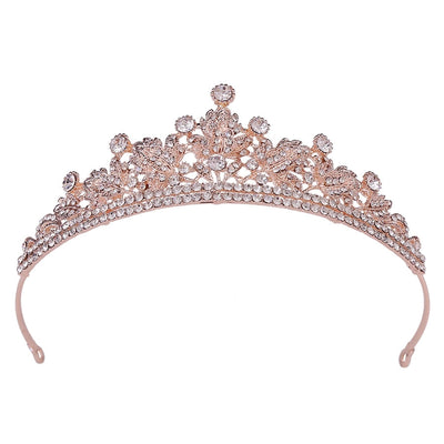 fashion leaf crown alloy inlay rhinestones crown 1 piece