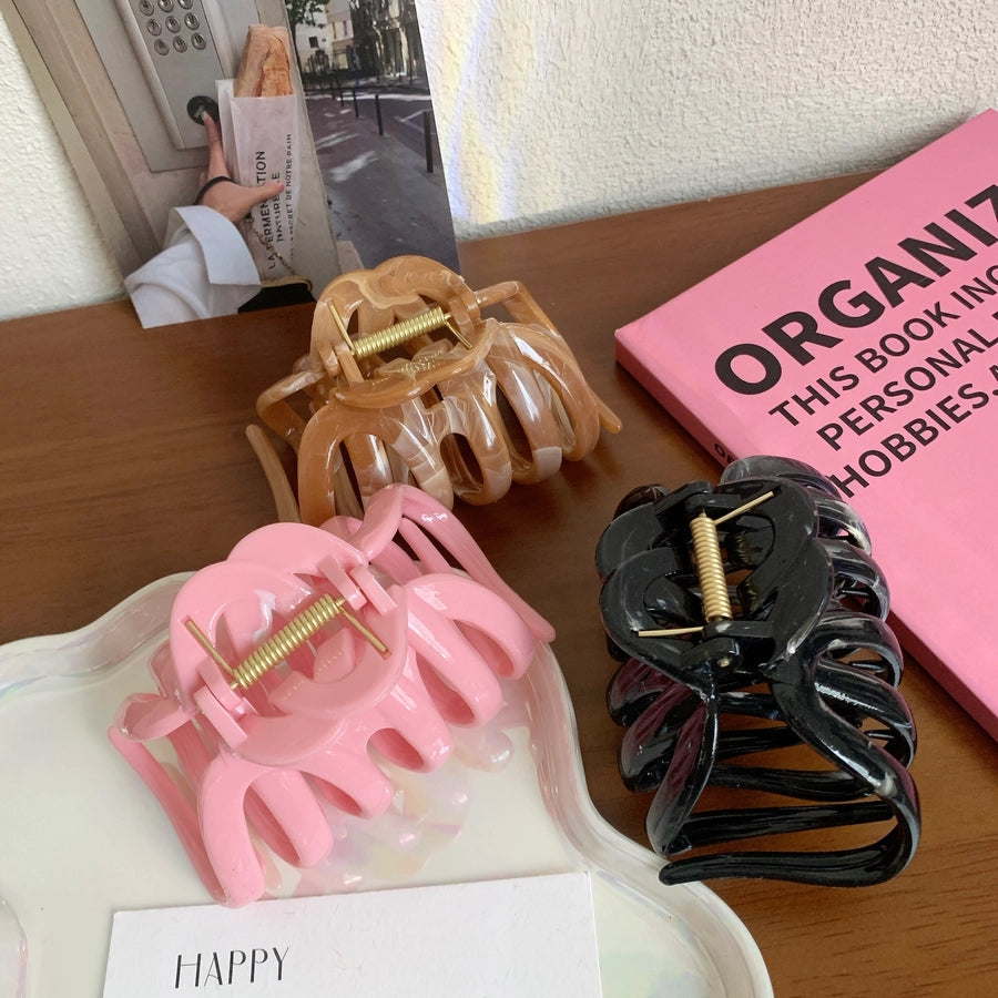 Women's Casual Simple Style Solid Color Plastic Hair Claws