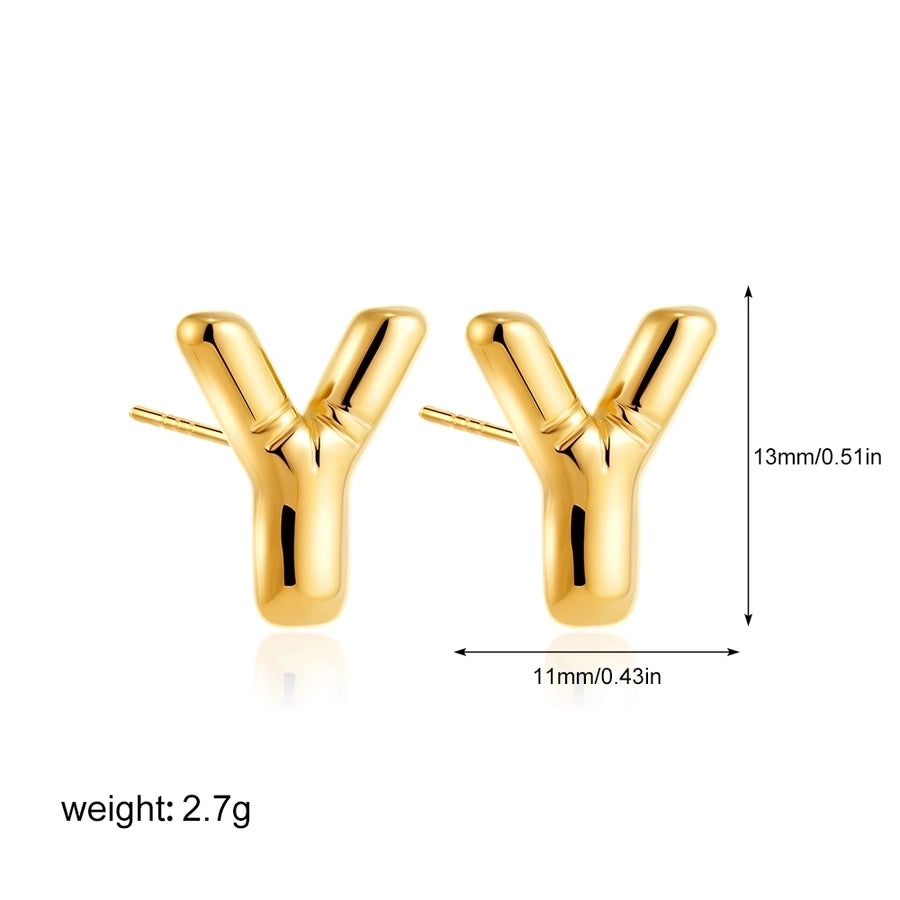 1 Pair Classic Style Letter 304 Stainless Steel Ear Studs