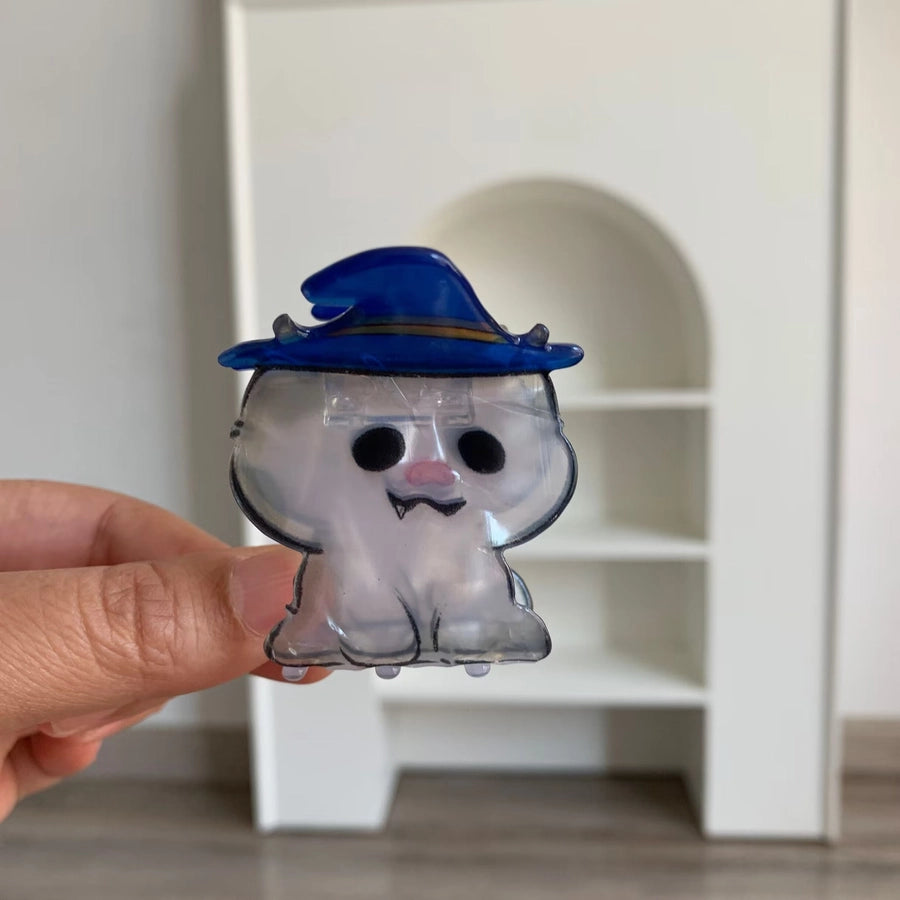 Halloween Little Ghost Acrylic Jaw Clip Niche Creative Design Small and Medium Hair Claw Shark Clip New Hair Accessories