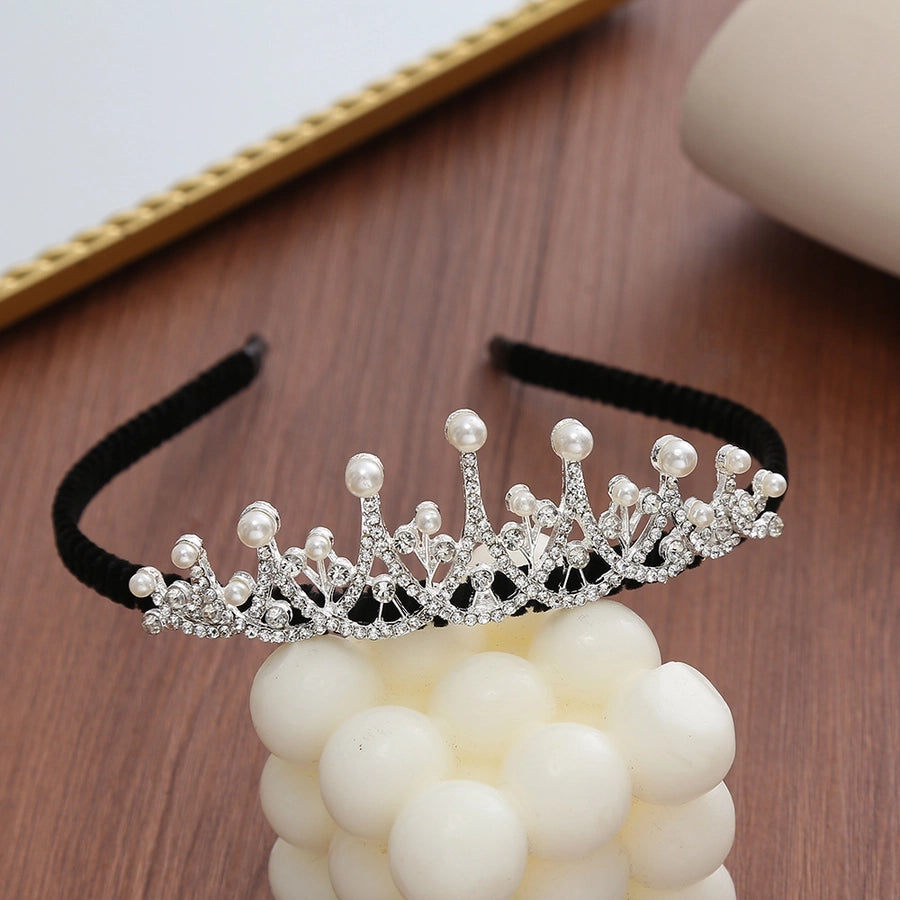 Women's Cute Crown Imitation Pearl Alloy Hair Band