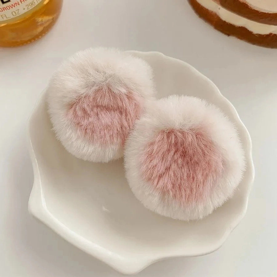 Salt Sweet Plush Ear Clip Three-dimensional Cartoon Clip Super Cute Girl's Heart Bangs Clip Pair Clip Japanese and Korean Hair Accessories