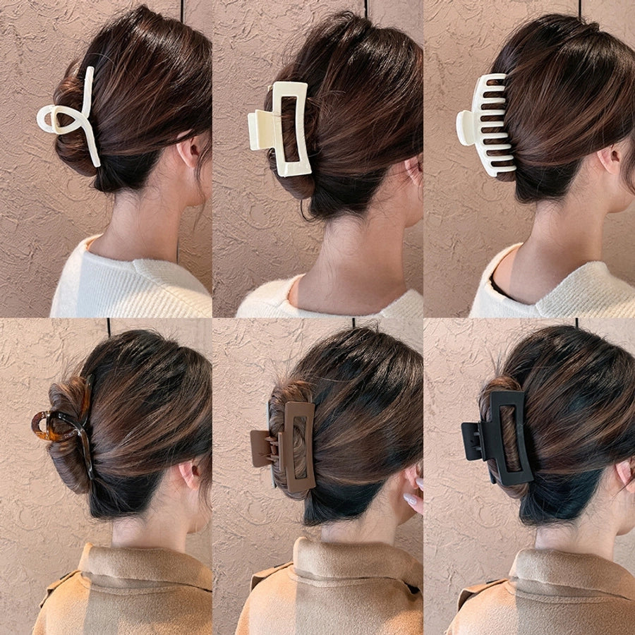 simple style solid color plastic handmade hair claws 1 piece