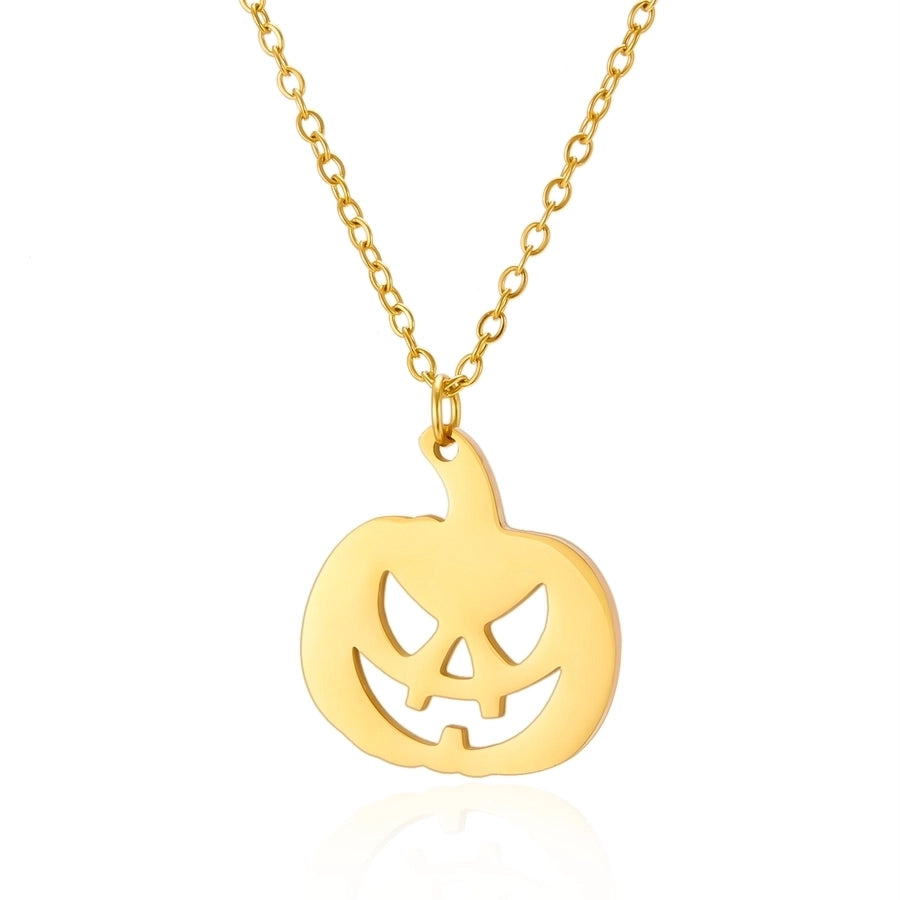 Jewelry Funny Pumpkin ghost Spider 201 Stainless Steel Asymmetrical Hollow Out Pendant Necklace