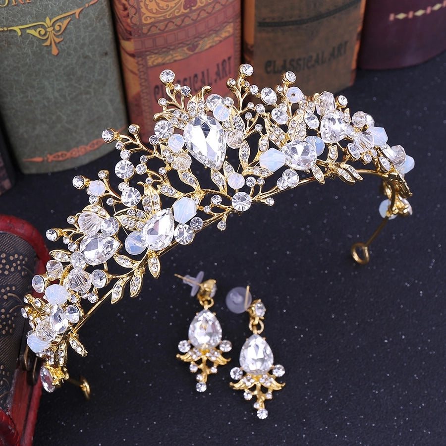 fashion crown alloy inlay crystal rhinestones crown 1 set
