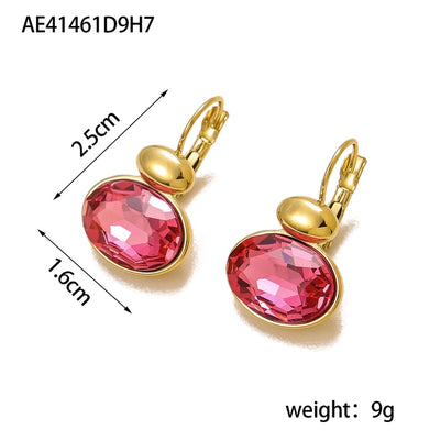 1 Pair Simple Style Geometric 304 Stainless Steel Zircon 18K Gold Plated Earrings