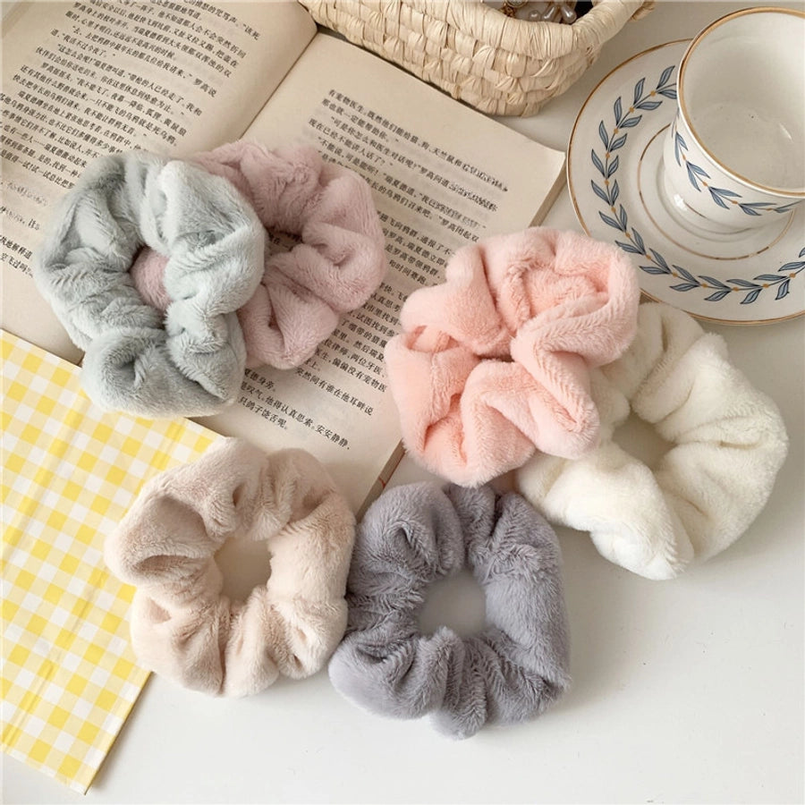 Autumn and Winter New Super Comfortable Plush Bowel Ring Head Rope Mao Mao Large Bowel Ring Fairy Style  Head Rope Internet Celebrant Hair Accessories