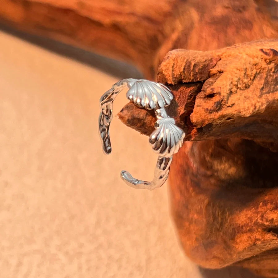 Jewelry Casual Shell 304 Stainless Steel 18K Gold Plated Plating Open Rings