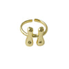 Copper Brass 18K Gold Plated Letter Open Rings