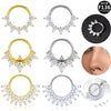 1 Piece Nose Rings & Studs Luxurious Shiny Round Pure Titanium Titanium Alloy Zircon 14K Gold Plated White Gold Plated Ear Cartilage Rings & Studs Nose Rings & Studs