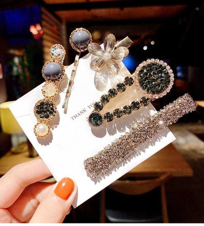 fashion classic barrettes simple inlay pearl bangs barrettes