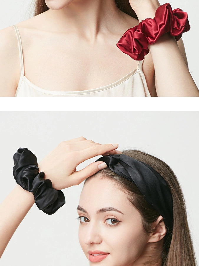 Strictly Selected 19 Mm Silk Hair Band Hair Ring Head Flower 100%  Silk Large Intestine Hair Ring Bright Color Hair Accessories Light Luxury Gift