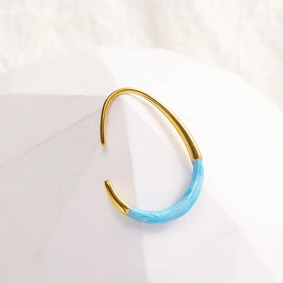 1 Pair Elegant C Shape Geometric Enamel Titanium Steel Ear Studs