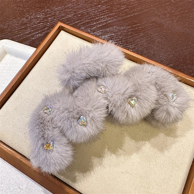 Women's Sweet Korean Style Solid Color Artificial Crystal Inlay Artificial Crystal Hair Claws