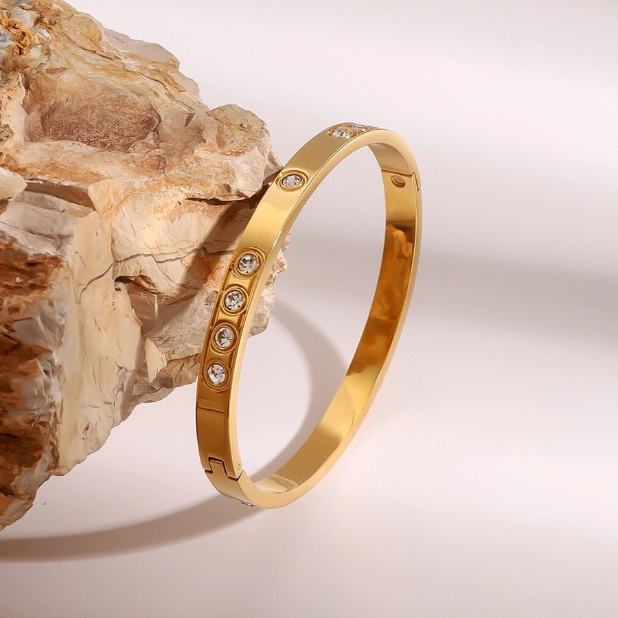 Casual Simple Style Round 304 Stainless Steel Bangle In Bulk