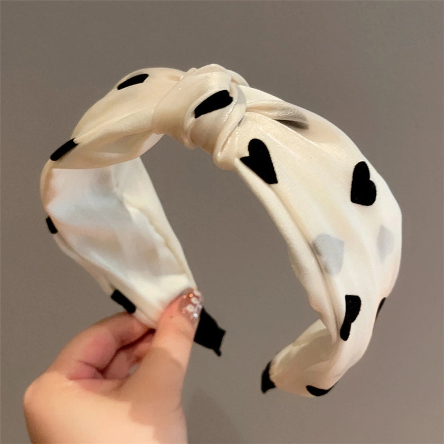 simple style heart shape gauze printing hair band