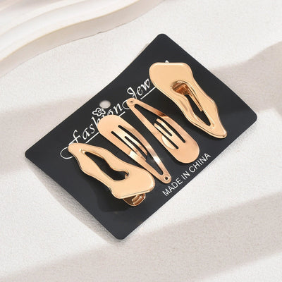 Hot Selling Irregular Metal Side Clip Women's BB Clip Duckbill Clip Combination Suit Barrettes High Sense Head Clip