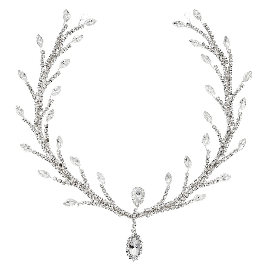 Women's Bridal Shiny Solid Color Rhinestone Copper Inlay Rhinestones Hair Band