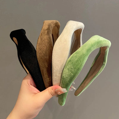 women's sweet solid color suede hair band