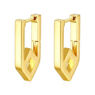 1 Pair IG Style Geometric Solid Color Plating 304 Stainless Steel 18K Gold Plated Earrings