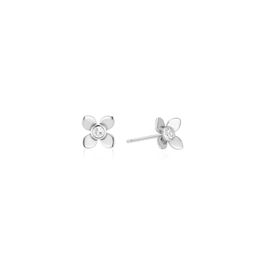 1 Pair Elegant Simple Style Geometric Flower Copper Zircon 24K Gold Plated Ear Studs