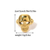 Jewelry Hip-Hop Punk Roman Style Snake Skull 304 Stainless Steel Zircon 14K Gold Plated Inlay Rings