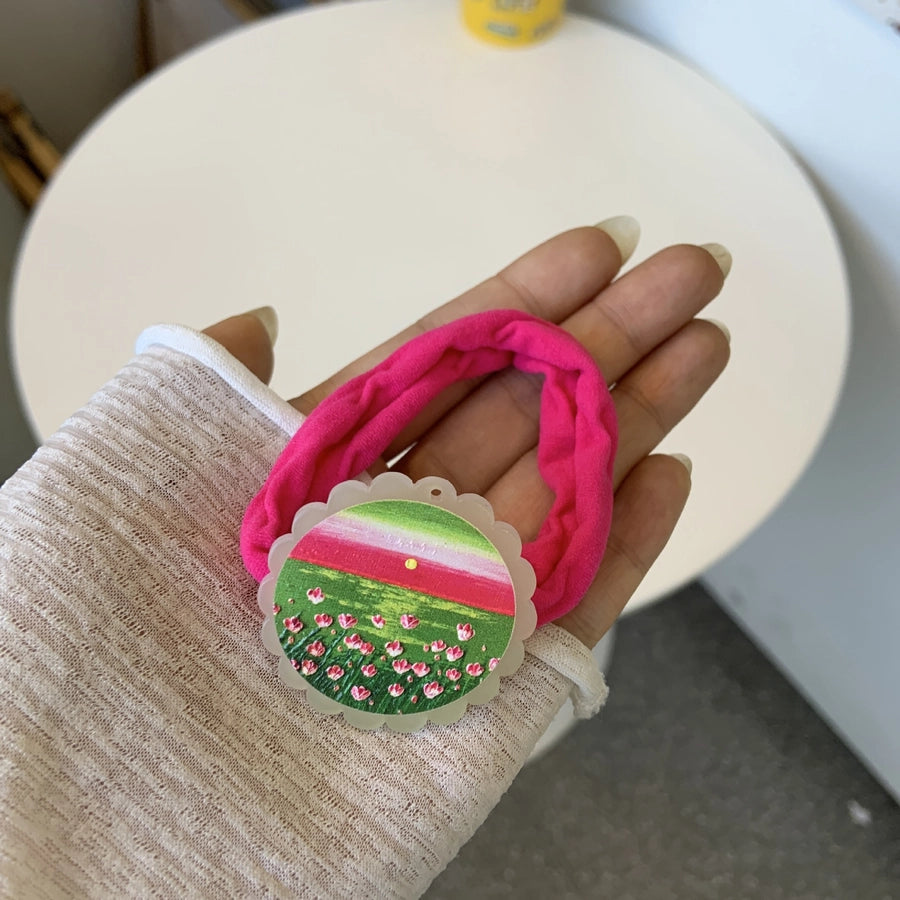 Women's Cartoon Style Flower Arylic Hair Tie