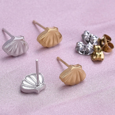 1 Pair Marine Style Simple Style Shell Plating 304 Stainless Steel Ear Studs