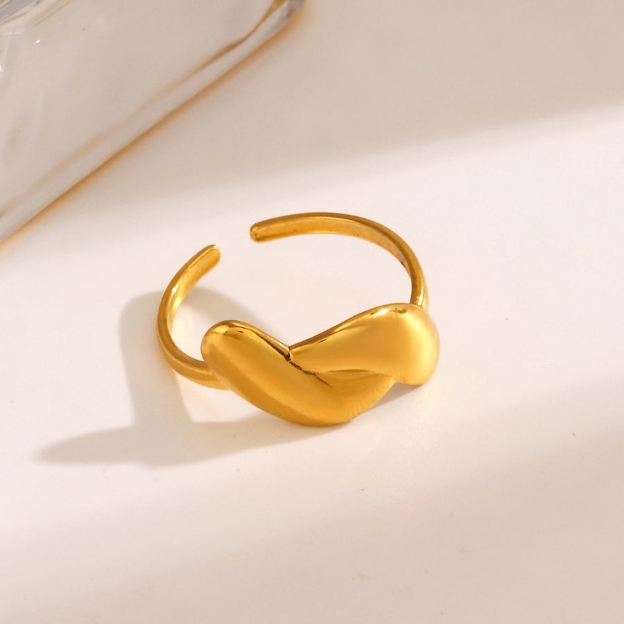 Jewelry Simple Style Irregular 304 Stainless Steel 18K Gold Plated Polishing Rings