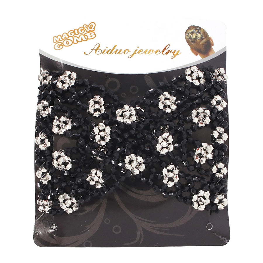 fashion geometric alloy resin seed bead hair combs 1 piece