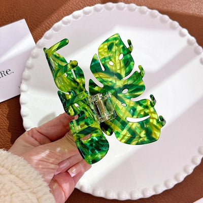 Women's Basic Simple Style Leaves Acetic acid sheets Hair Claws