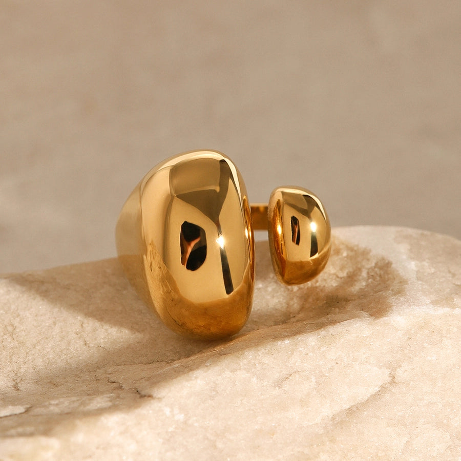 Jewelry Elegant Luxurious Classic Style Solid Color 304 Stainless Steel Open Rings