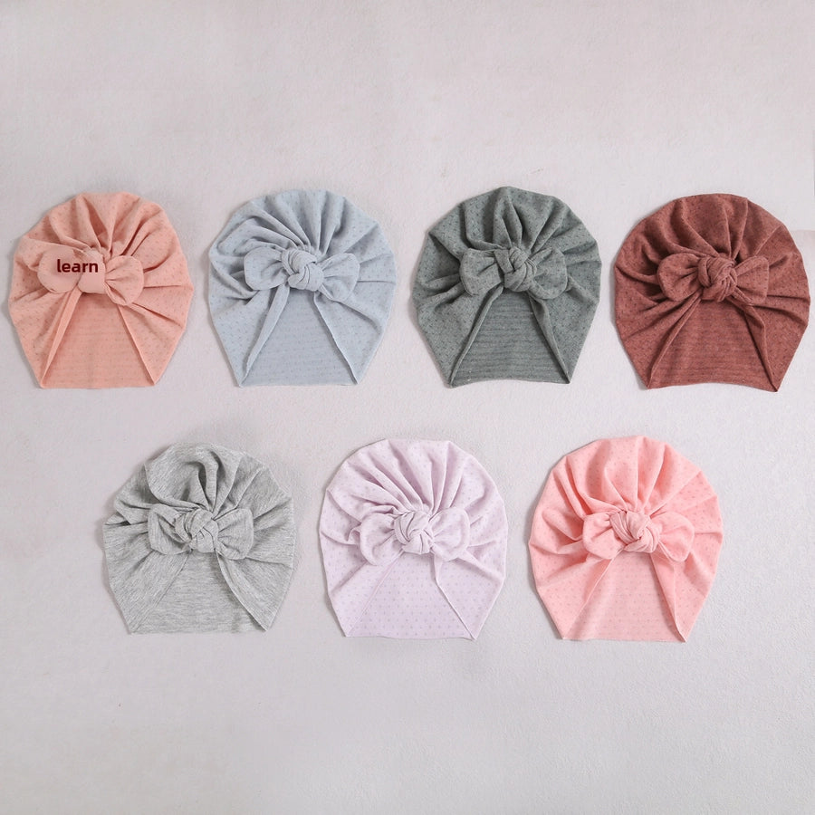 new 15-color newborn bow Indian cap children knitted thread jacquard baby tire cap door