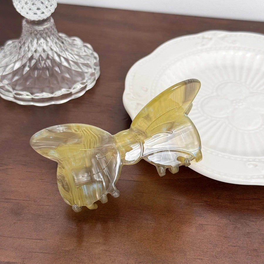 Women's Sweet Simple Style Solid Color Bow Knot Acetic Acid Hair Claws